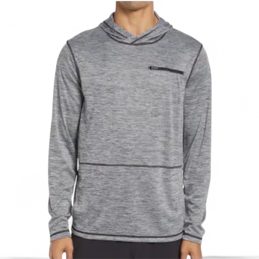 Zella Pyrite Lite Pullover Hoodie Black Gray XXL